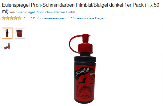 Blutgel & Filmblut von Eulenspiegel billig bei Amazon