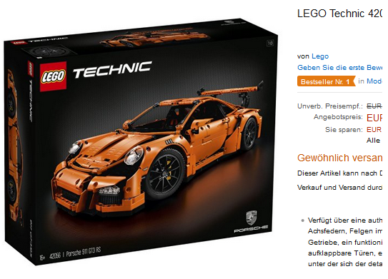 LEGO Technic Porsche 911 stark reduziert