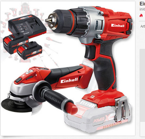 Einhell Power X-Change Set mit Bohrschrauber & Winkelschleifer