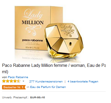 paco rabanne Lady Million Parfüm stark reduziert, versandkostenfrei