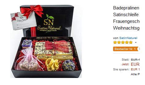 Bio-Badepralinen & Badekugeln, edle Geschenkidee von SatinNaturel