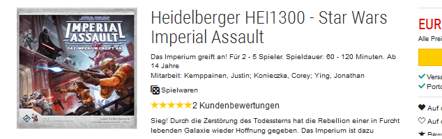 Strategiespiel, Gesellschaftsspiel Star Wars Imperial Assault versandkostenfrei bei bücher.de 