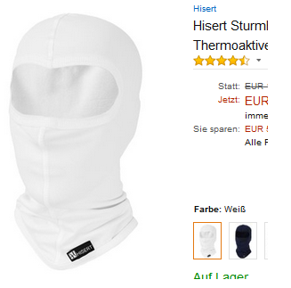 Thermosturmhaube & Skimaske von Hisert