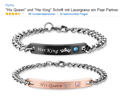 Geschenkidee für Paare, Partnerlook-Schmuck