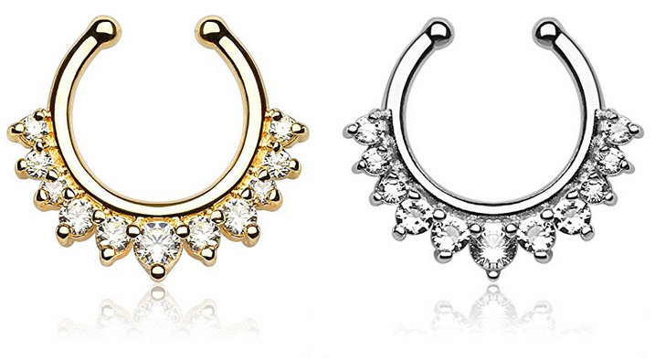 Fake Piercing Septum Schneeflocke