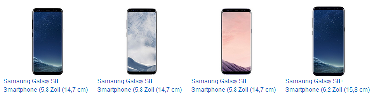 Samsung Galaxy S8 billig, reduziert, versandkostenfrei