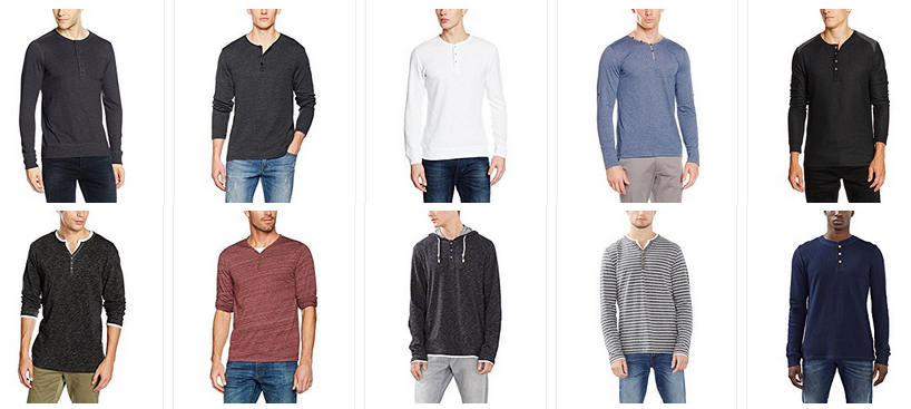 langärmeligen Henley-Hemden von Esprit