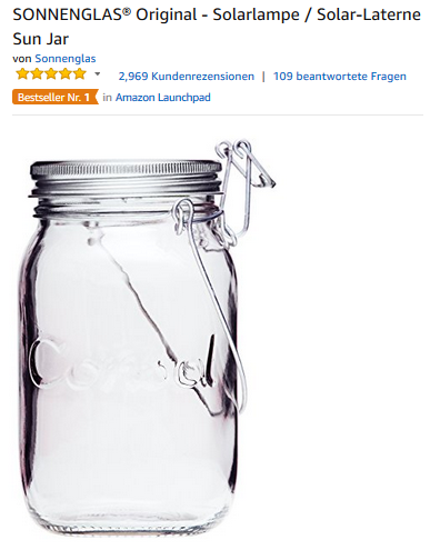 Sonnenglas bei Amazon