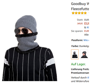 Goodbuy Schal-Mütze-Set mit Fleecefütterung