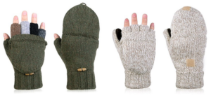 Vbiger Handschuhe mit freier Fingerkuppe & Fäustling