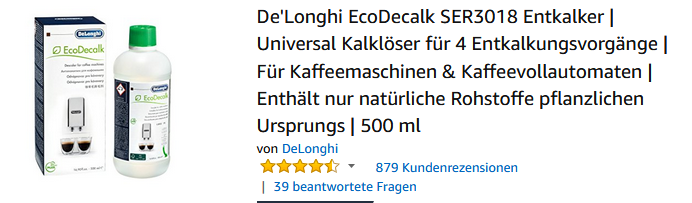 DeLonghi EcoDecalk SER3018